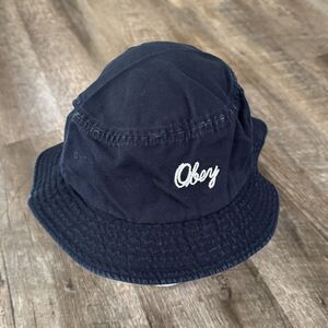 Urban Outfitters Obey Unisex Lightweight Bucket Hat Blue Logo One Size